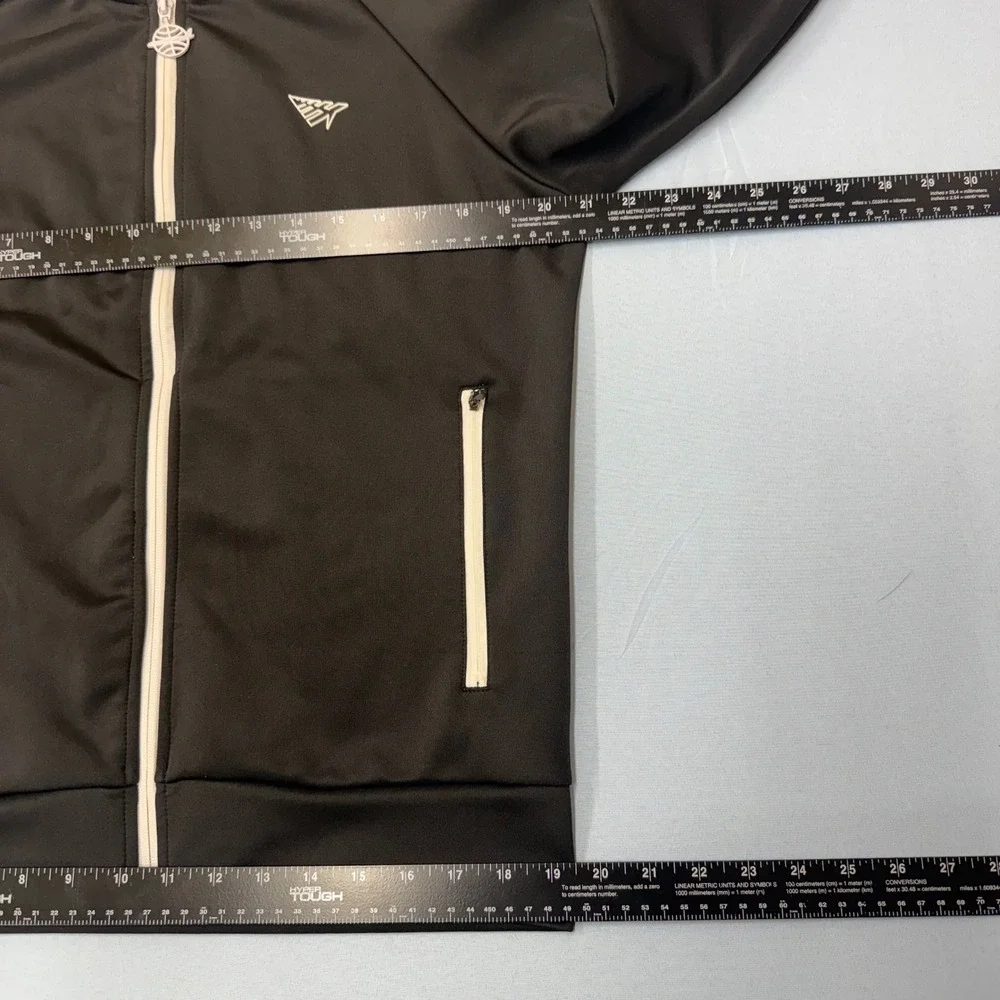 Paper Planes Mens Track Jacket Black White Stripe Full‎ Zip Size Medium M